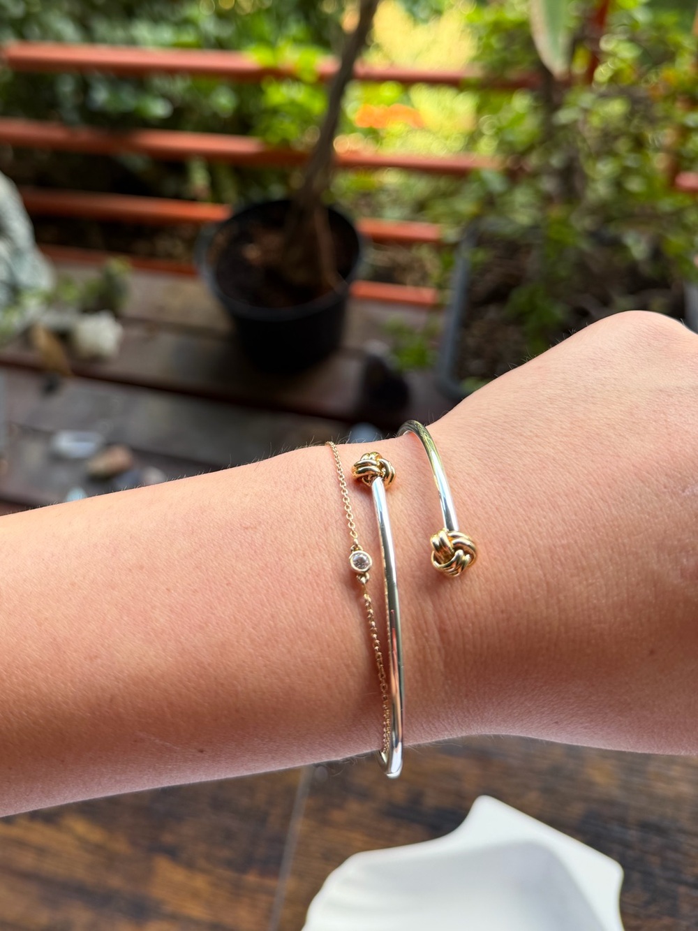 Ralph Lauren Two Tone Gold Knot Bracelet